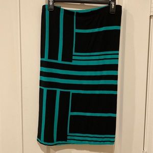 ASOS Curve Black & Green Pencil Skirt
